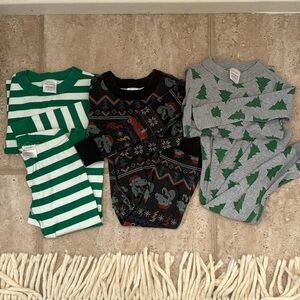 Lot of 3 Hanna Andersson Holiday Pajamas - 3T